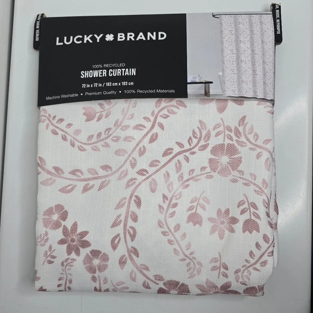 Lucky Brand Shower Curtain Watercolor Meadow Flowers Clove Medallion 72